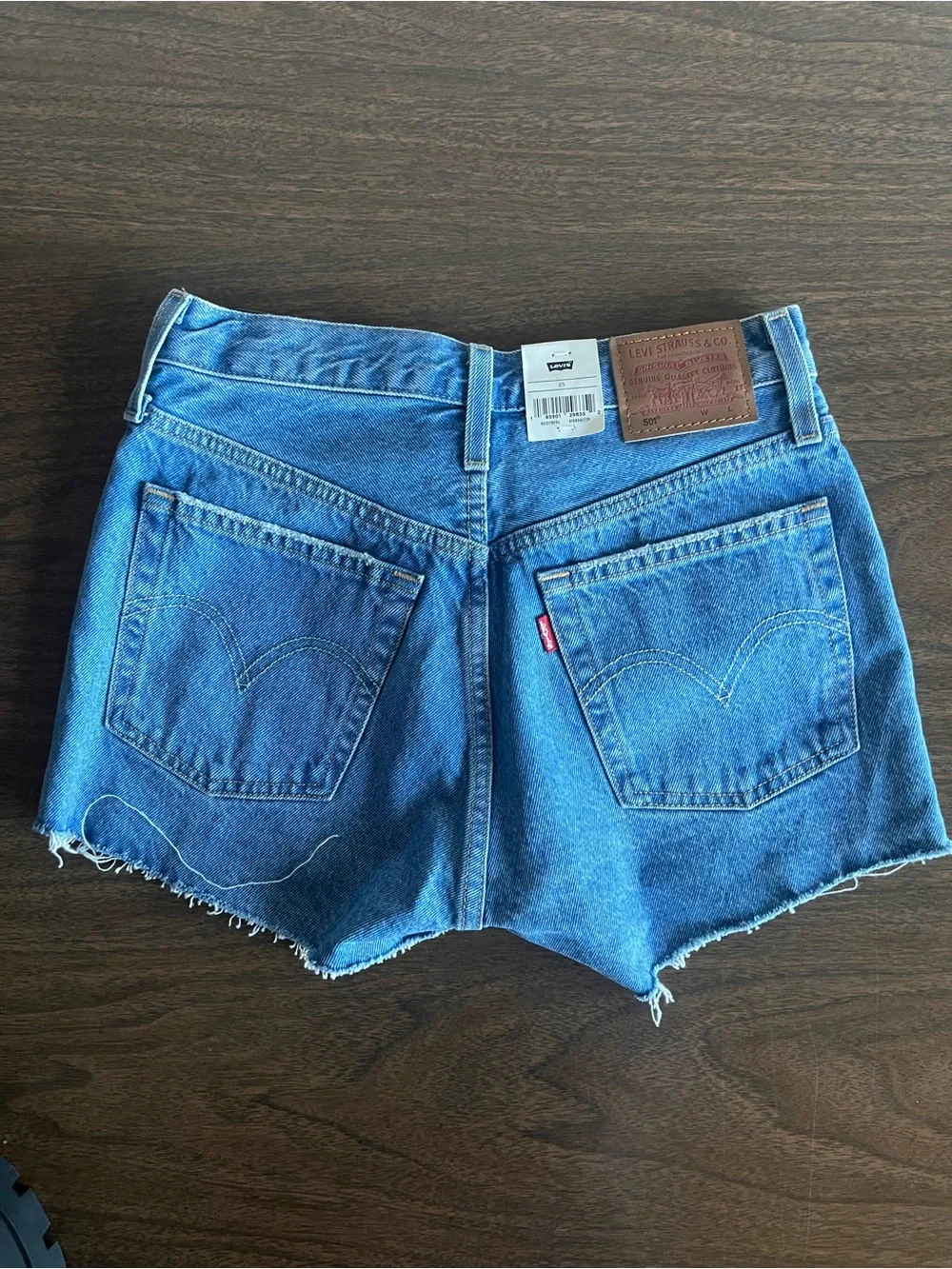NEW Levi's Premium 501 Size 25 Button Fly Micro Shorts Denim High Rise Festival - Picture 5 of 9